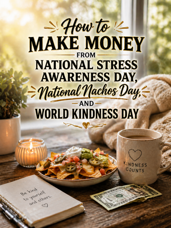 How to Make Money From National Stress Awareness Day, National Nachos Day, and World Kindness Day