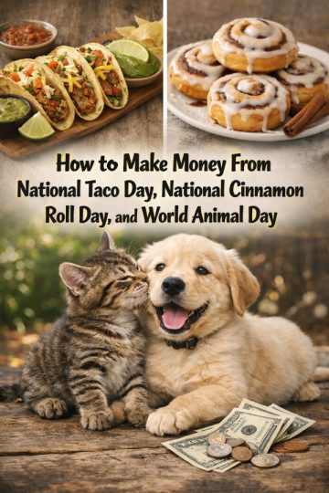 How to Make Money From National Taco Day, National Cinnamon Roll Day, and World Animal Day