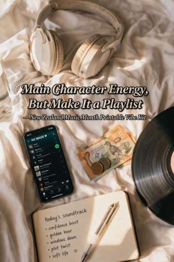 🎧 “Main Character Energy, But Make It a Playlist” — New Zealand Music Month Printable Vibe Kit