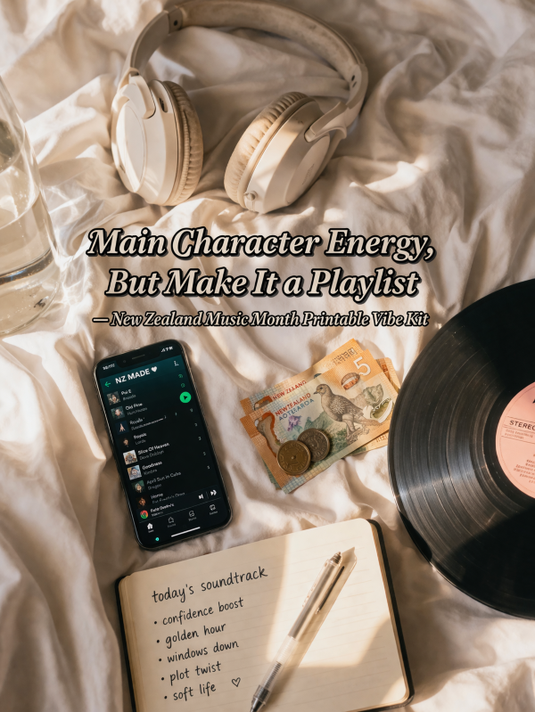 🎧 “Main Character Energy, But Make It a Playlist” — New Zealand Music Month Printable Vibe Kit