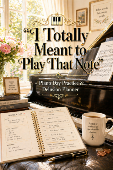 🎹 “I Totally Meant to Play That Note” – Piano Day Practice & Delusion Planner