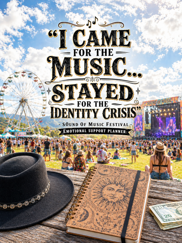 🎶 “I Came for the Music… Stayed for the Identity Crisis” – Sound of Music Festival Emotional Support Planner