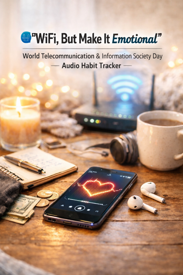 🌐 “WiFi, But Make It Emotional” – World Telecommunication & Information Society Day Audio Habit Tracker