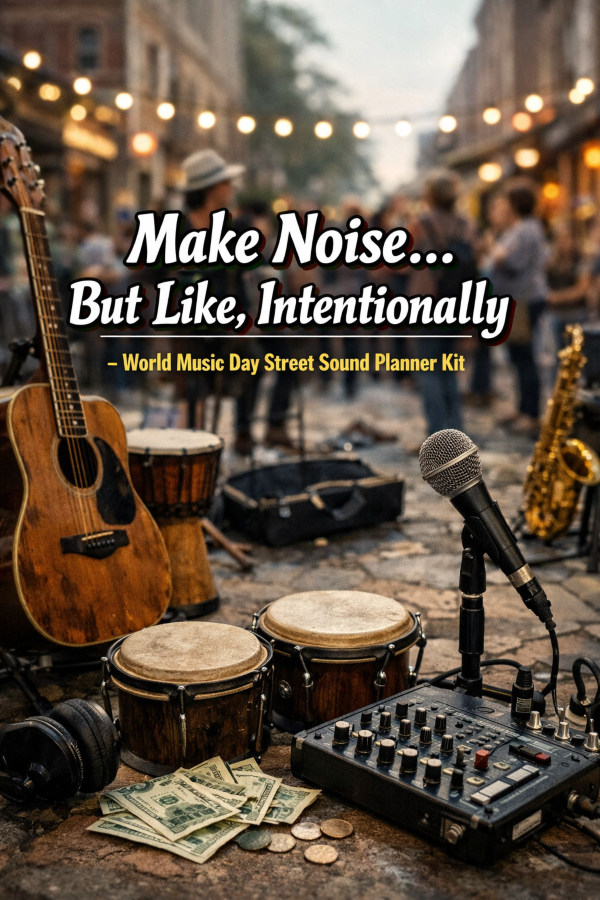 🎶 “Make Noise… But Like, Intentionally” – World Music Day Street Sound Planner Kit
