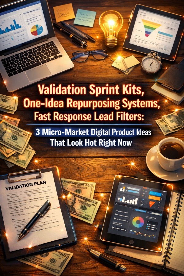 Validation Sprint Kits, One-Idea Repurposing Systems, Fast Response Lead Filters: 3 Micro-Market Digital Product Ideas That Look Hot Right Now