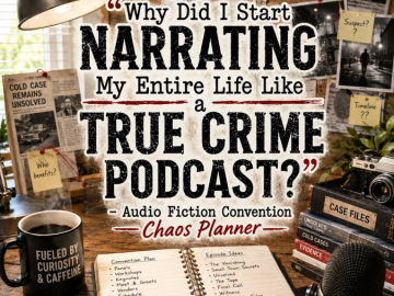 🎧 “Why Did I Start Narrating My Entire Life Like a True Crime Podcast?” – Audio Fiction Convention Chaos Planner