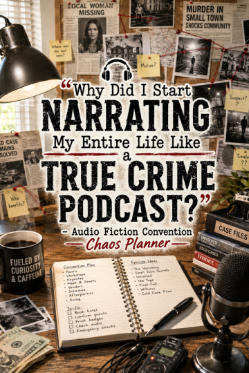 🎧 “Why Did I Start Narrating My Entire Life Like a True Crime Podcast?” – Audio Fiction Convention Chaos Planner