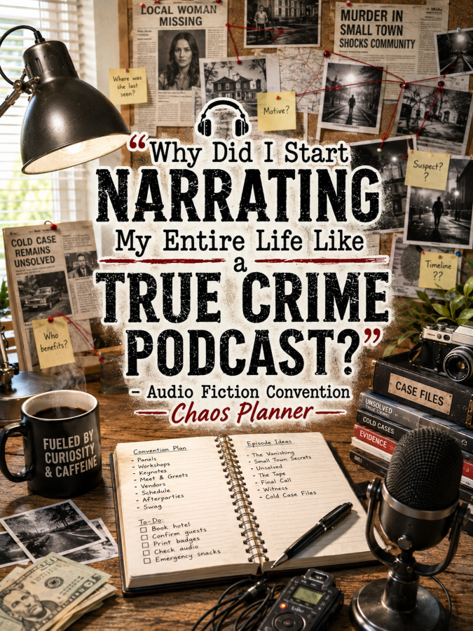 🎧 âWhy Did I Start Narrating My Entire Life Like a True Crime Podcast?â – Audio Fiction Convention Chaos Planner 🎧 âWhy Did I Start Narrating My Entire Life Like a True Crime Podcast?â – Audio Fiction Convention Chaos Planner