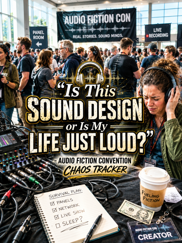 🎧 “Is This Sound Design or Is My Life Just Loud?” – Audio Fiction Convention Chaos Tracker