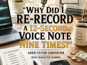 🎙️ “Why Did I Re-Record a 12-Second Voice Note Nine Times?” – Audio Fiction Convention Main Character Planner 🎙️ “Why Did I Re-Record a 12-Second Voice Note Nine Times?” – Audio Fiction Convention Main Character Planner