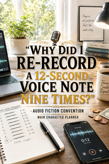 🎙️ “Why Did I Re-Record a 12-Second Voice Note Nine Times?” – Audio Fiction Convention Main Character Planner
