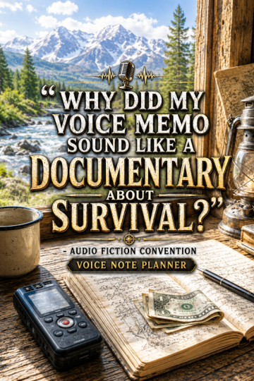 🎤 “Why Did My Voice Memo Sound Like a Documentary About Survival?” – Audio Fiction Convention Voice Note Planner