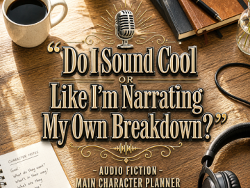 🎙️ “Do I Sound Cool or Like I’m Narrating My Own Breakdown?” – Audio Fiction Main Character Planner