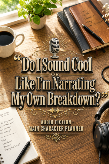 🎙️ “Do I Sound Cool or Like I’m Narrating My Own Breakdown?” – Audio Fiction Main Character Planner