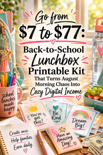 Go from  to : Back-to-School Lunchbox Printable Kit That Turns August Morning Chaos Into Cozy Digital Income