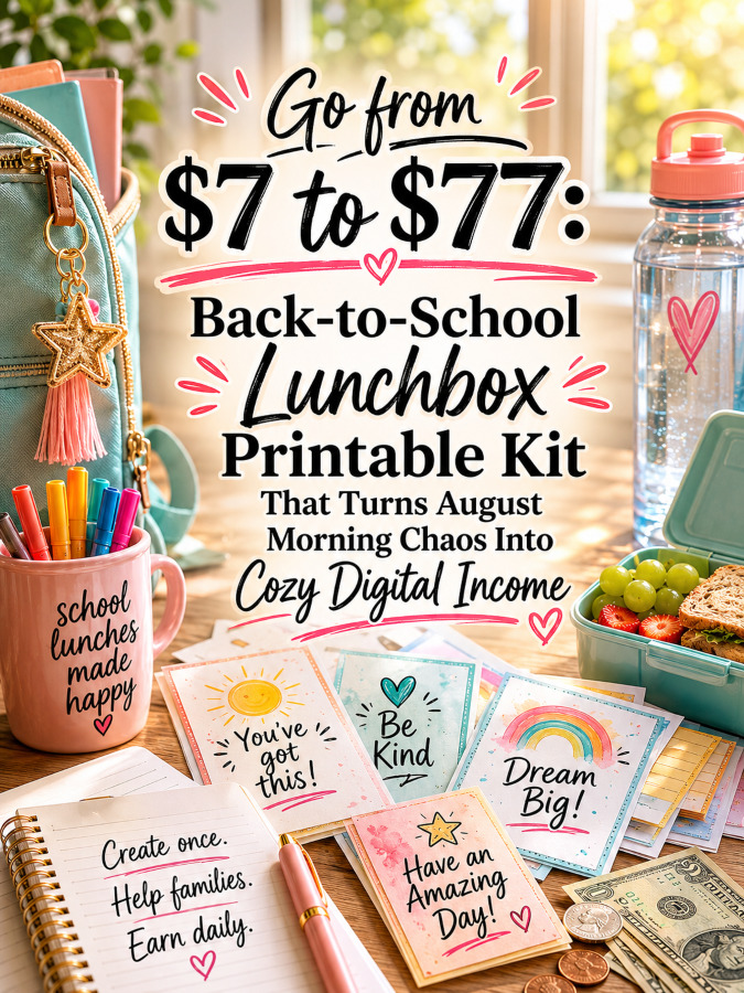 Go from  to : Back-to-School Lunchbox Printable Kit That Turns August Morning Chaos Into Cozy Digital Income