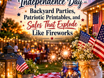 🎆 Independence Day – Backyard Parties, Patriotic Printables, and Sales That Explode Like Fireworks 🎆 Independence Day – Backyard Parties, Patriotic Printables, and Sales That Explode Like Fireworks
