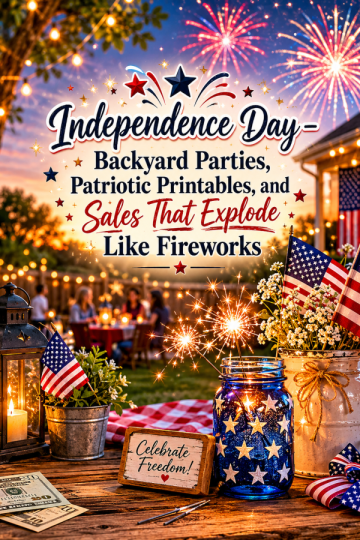 🎆 Independence Day – Backyard Parties, Patriotic Printables, and Sales That Explode Like Fireworks