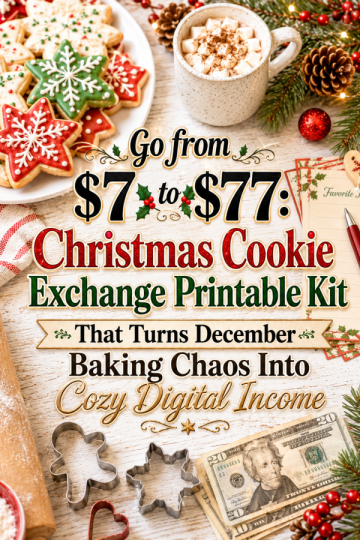 Go from  to : Christmas Cookie Exchange Printable Kit That Turns December Baking Chaos Into Cozy Digital Income