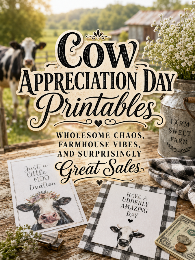 Cow Appreciation Day Printables – Wholesome Chaos, Farmhouse Vibes, and Surprisingly Great Sales Cow Appreciation Day Printables – Wholesome Chaos, Farmhouse Vibes, and Surprisingly Great Sales