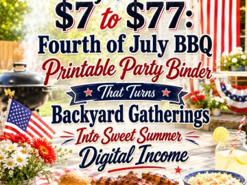 Go from  to : Fourth of July BBQ Printable Party Binder That Turns Backyard Gatherings Into Sweet Summer Digital Income