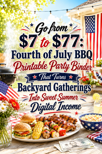 Go from  to : Fourth of July BBQ Printable Party Binder That Turns Backyard Gatherings Into Sweet Summer Digital Income