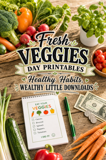 Fresh Veggies Day Printables – Healthy Habits, Wealthy Little Downloads