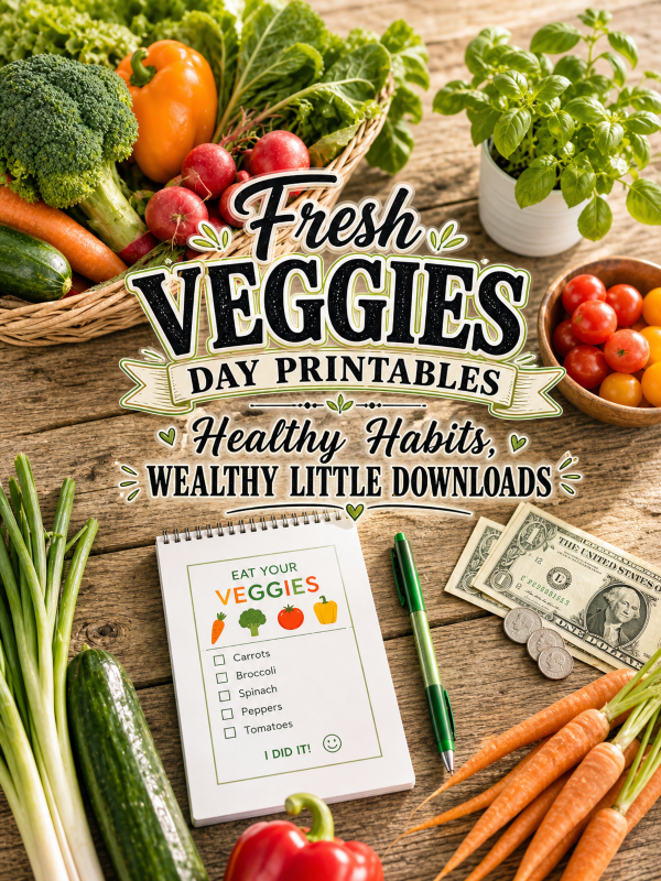 Fresh Veggies Day Printables – Healthy Habits, Wealthy Little Downloads