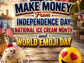 How to Make Money From Independence Day, National Ice Cream Month, and World Emoji Day