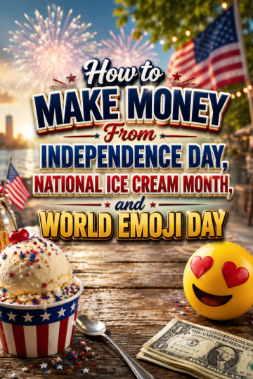 How to Make Money From Independence Day, National Ice Cream Month, and World Emoji Day