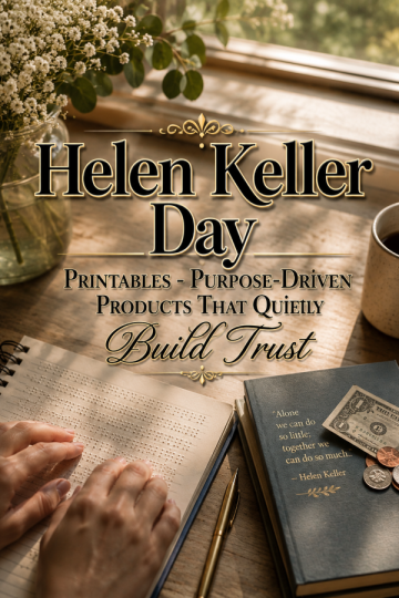 Helen Keller Day Printables – Purpose-Driven Products That Quietly Build Trust