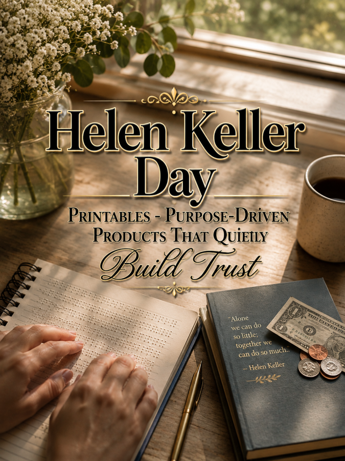 Helen Keller Day Printables – Purpose-Driven Products That Quietly Build Trust