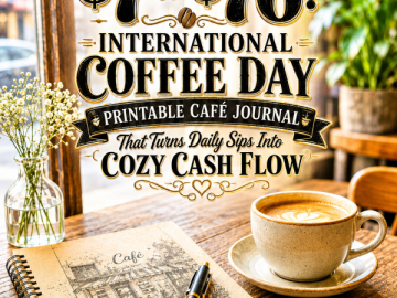 Go from  to : International Coffee Day Printable Cafe Journal That Turns Daily Sips Into Cozy Cash Flow