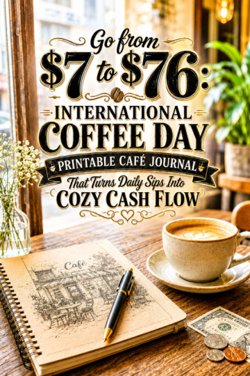 Go from  to : International Coffee Day Printable Cafe Journal That Turns Daily Sips Into Cozy Cash Flow