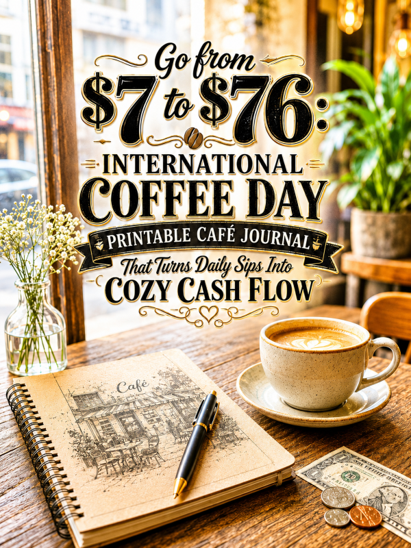 Go from  to : International Coffee Day Printable Cafe Journal That Turns Daily Sips Into Cozy Cash Flow