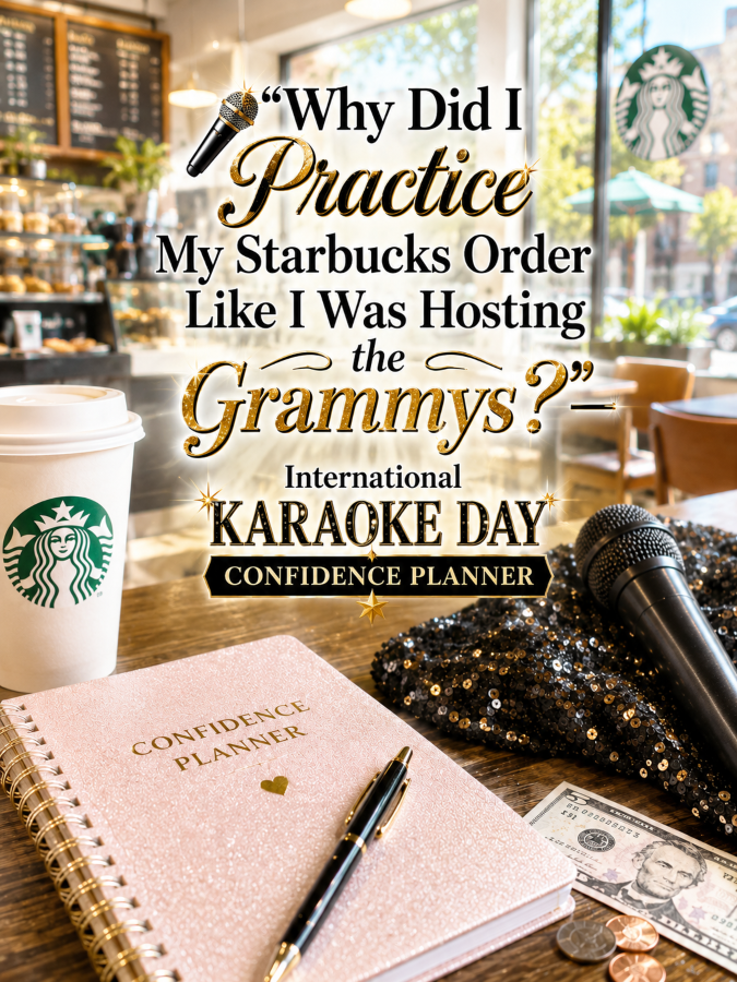 🎤 “Why Did I Practice My Starbucks Order Like I Was Hosting the Grammys?” — International Karaoke Day Confidence Planner 🎤 “Why Did I Practice My Starbucks Order Like I Was Hosting the Grammys?” — International Karaoke Day Confidence Planner