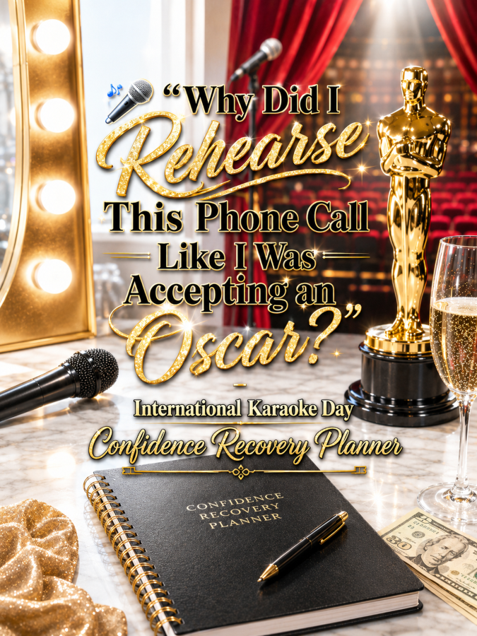 🎤 “Why Did I Rehearse This Phone Call Like I Was Accepting an Oscar?” – International Karaoke Day Confidence Recovery Planner