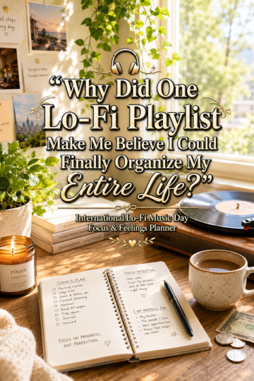🎧 “Why Did One Lo-Fi Playlist Make Me Believe I Could Finally Organize My Entire Life?” – International Lo-Fi Music Day Focus & Feelings Planner