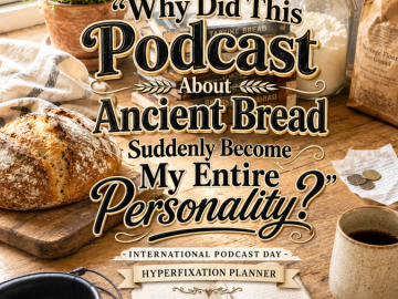 🎧 “Why Did This Podcast About Ancient Bread Suddenly Become My Entire Personality?” – International Podcast Day Hyperfixation Planner 🎧 “Why Did This Podcast About Ancient Bread Suddenly Become My Entire Personality?” – International Podcast Day Hyperfixation Planner