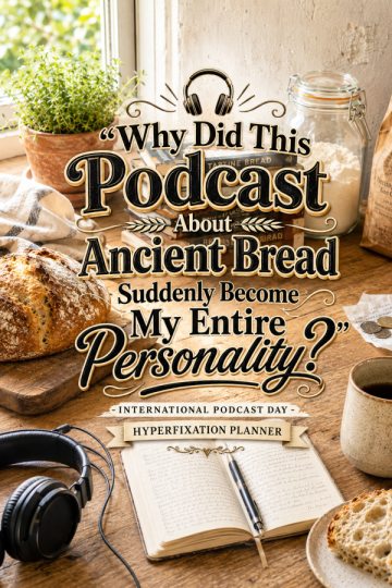 🎧 “Why Did This Podcast About Ancient Bread Suddenly Become My Entire Personality?” – International Podcast Day Hyperfixation Planner