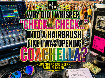 🎚️ “Why Did I Whisper ‘Check… Check…’ Into a Hairbrush Like I Was Opening Coachella?” – Live Sound Engineer Panic Planner