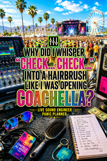 🎚️ “Why Did I Whisper ‘Check… Check…’ Into a Hairbrush Like I Was Opening Coachella?” – Live Sound Engineer Panic Planner