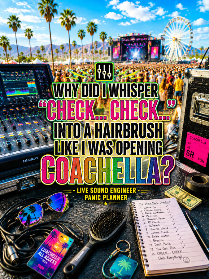 🎚️ “Why Did I Whisper ‘Check… Check…’ Into a Hairbrush Like I Was Opening Coachella?” – Live Sound Engineer Panic Planner