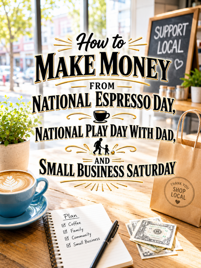 How to Make Money From National Espresso Day, National Play Day With Dad, and Small Business Saturday