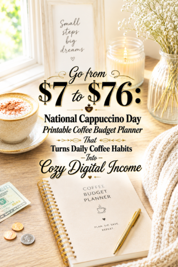 Go from  to : National Cappuccino Day Printable Coffee Budget Planner That Turns Daily Coffee Habits Into Cozy Digital Income