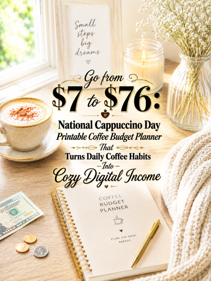 Go from  to : National Cappuccino Day Printable Coffee Budget Planner That Turns Daily Coffee Habits Into Cozy Digital Income