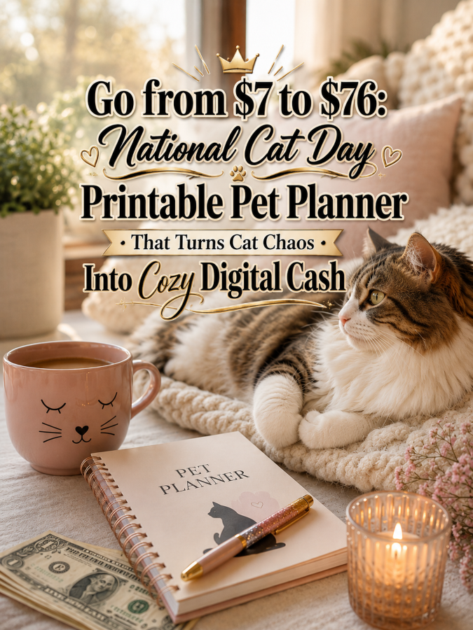 Go from  to : National Cat Day Printable Pet Planner That Turns Cat Chaos Into Cozy Digital Cash