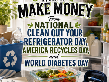 How to Make Money From National Clean Out Your Refrigerator Day, America Recycles Day, and World Diabetes Day