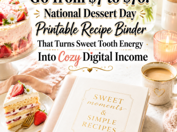 Go from  to : National Dessert Day Printable Recipe Binder That Turns Sweet Tooth Energy Into Cozy Digital Income