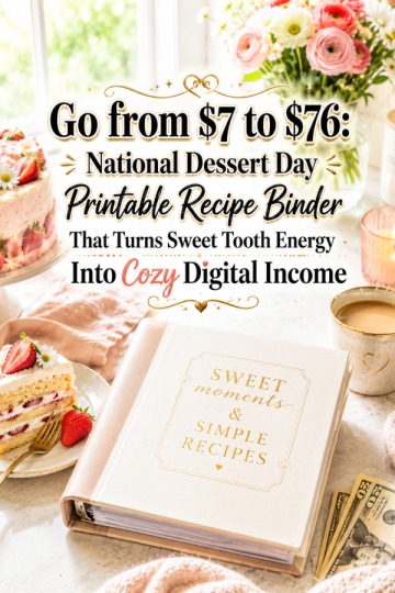 Go from  to : National Dessert Day Printable Recipe Binder That Turns Sweet Tooth Energy Into Cozy Digital Income